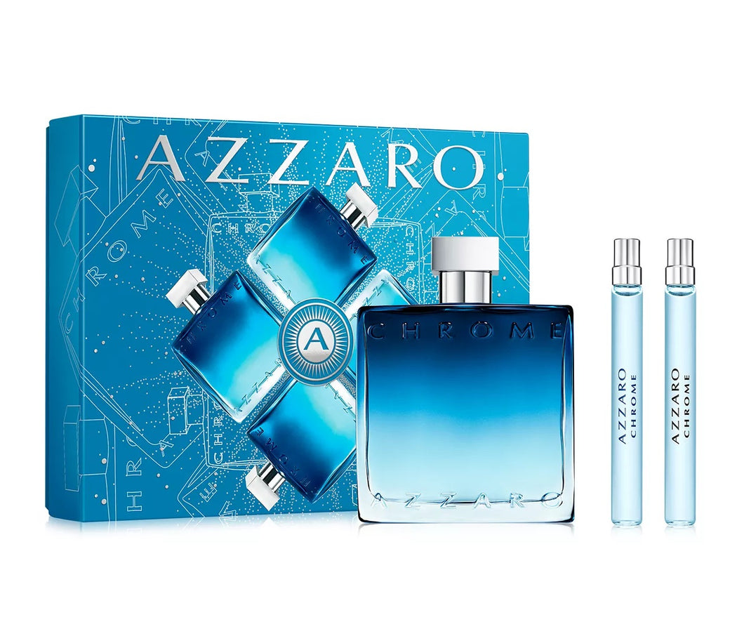 Azzaro Chrome Eau de Parfum 3 Piece Gift Set for Men