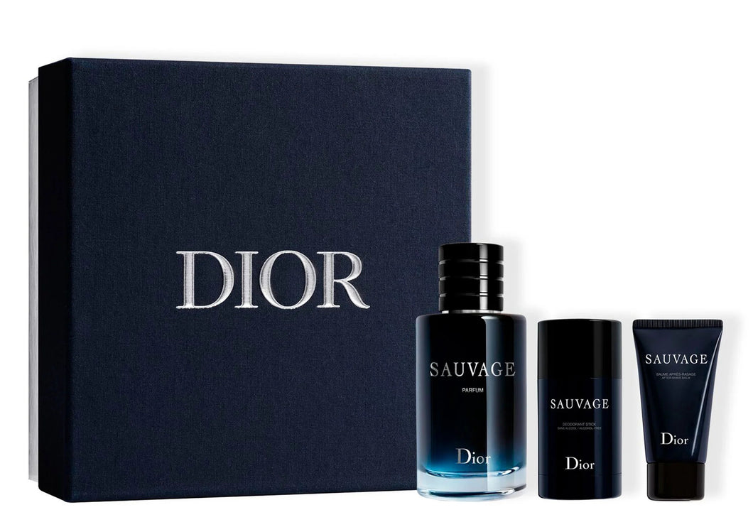 Dior Sauvage Parfum 3 Piece Gift Set for Men