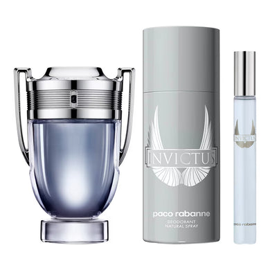 Paco Rabanne Invictus 3 Piece Set Eau de Toilette for Men
