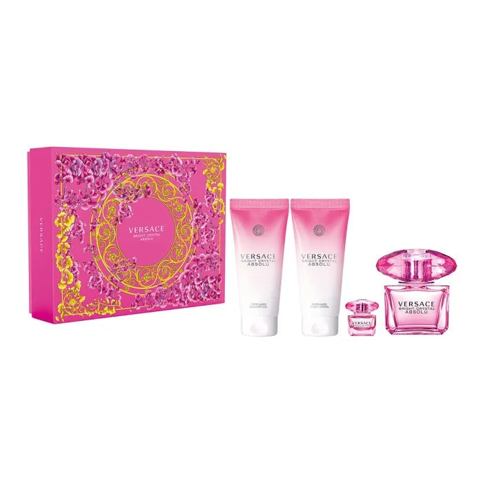 Versace Bright Crystal Absolu 4 Piece Gift Set Eau de Parfum for Women - Fragrance Me Baby