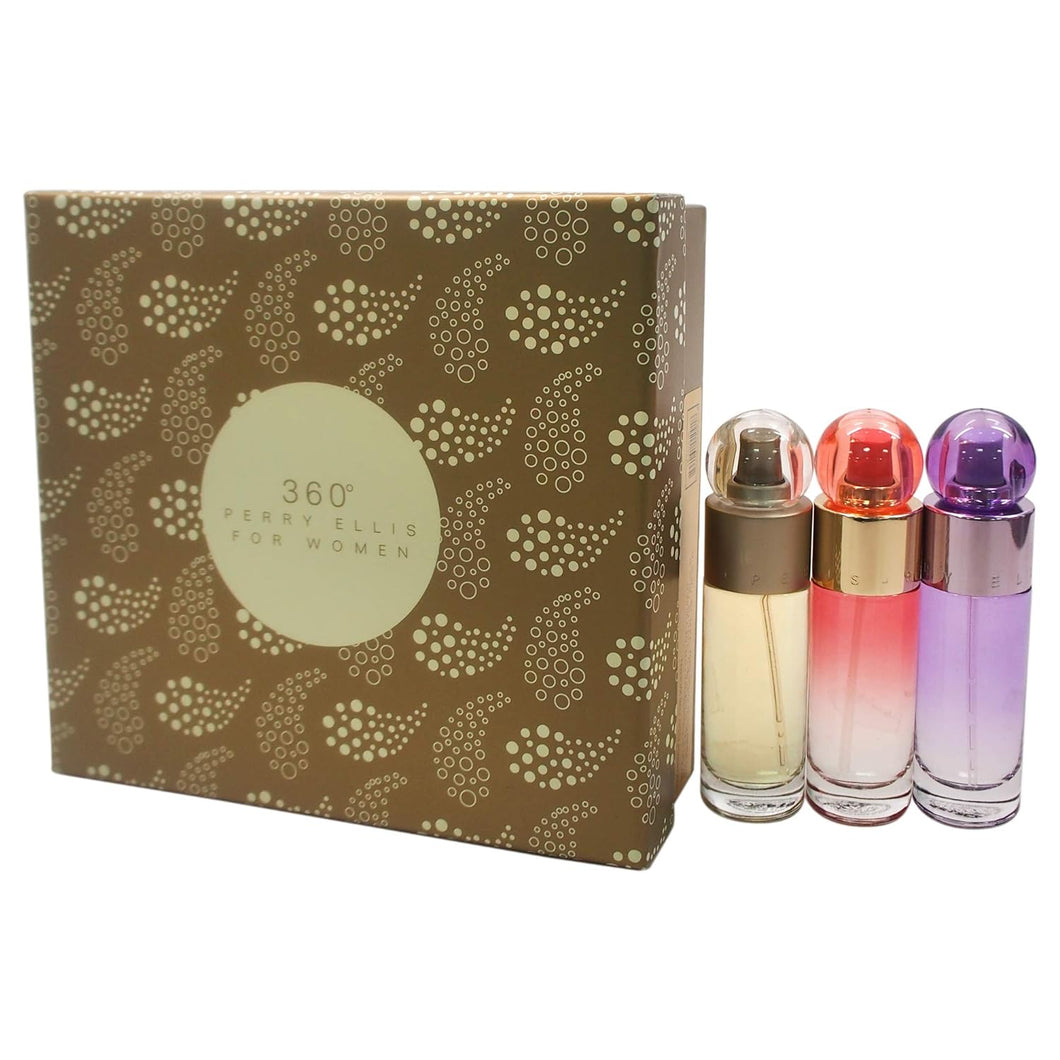 Perry Ellis 360 Trio Eau de Toilette 3 Piece Gift Set for Women