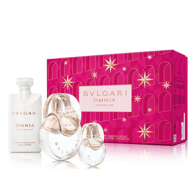 Bvlgari Omnia Crystalline Eau De Toilette 3 Piece Gift Set for Women