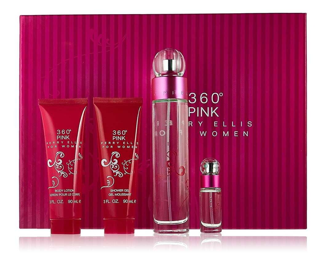 Perry Ellis 360 Pink Eau de Parfum 4 Piece Gift Set for Women