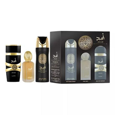Lattafa Asad 3 Piece Gift Set Eau de Parfum for Men