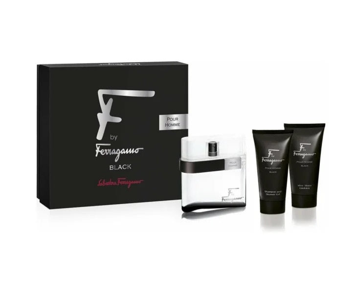 Salvatore Ferragamo F Black Eau de Toilette 3 Piece Gift Set for Men