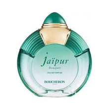 Boucheron Jaipur Bouquet Eau de Parfum bottle in teal-green glass with gold cap