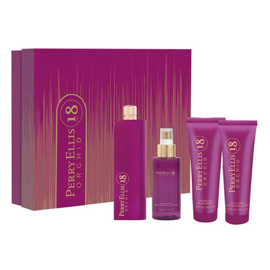 Perry Ellis 18 Orchid Eau de Parfum 4 Piece Gift Set for Women