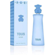 Tous Kids Boy Eau de Toilette bottle and blue box with teddy bear cap.
