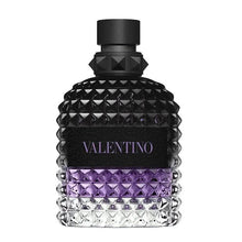 Valentino Uomo Born In Roma Purple Melancholia EDT bottle with diamond texture and Valentino label