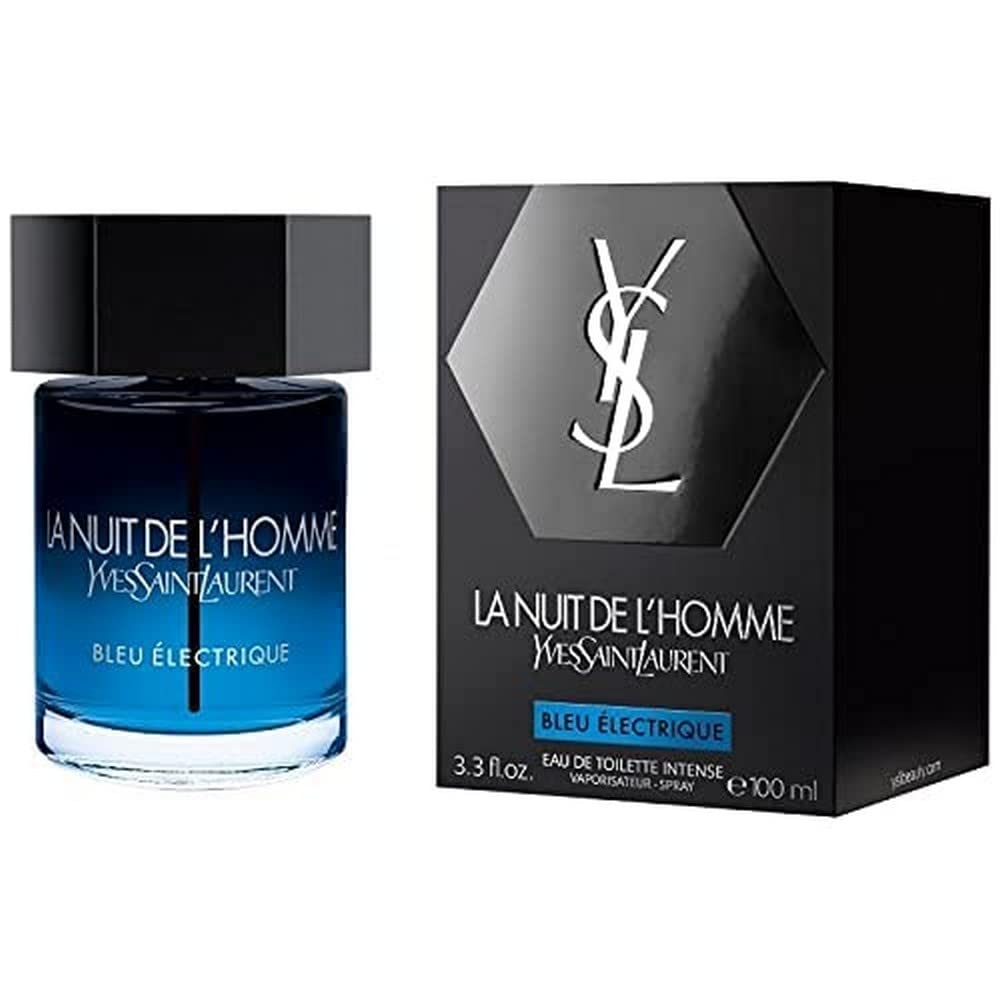 Yves Saint Laurent YSL La Nuit De L'Homme Bleu Electrique Eau De Toilette Intense Spray 3.3 Oz - Fragrance Me Baby
