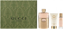 Gucci Guilty 3 Piece Hardbox Gift Set for Women (3 Ounce Eau de Parfum Spray + 1.6 Ounce Perfumed Body Lotion + 0.5 Ounce Eau de Parfum Travel Spray) - Fragrance Me Baby