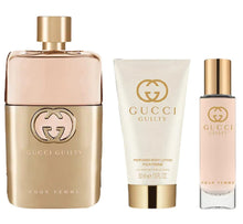 Gucci Guilty 3 Piece Hardbox Gift Set for Women (3 Ounce Eau de Parfum Spray + 1.6 Ounce Perfumed Body Lotion + 0.5 Ounce Eau de Parfum Travel Spray) - Fragrance Me Baby